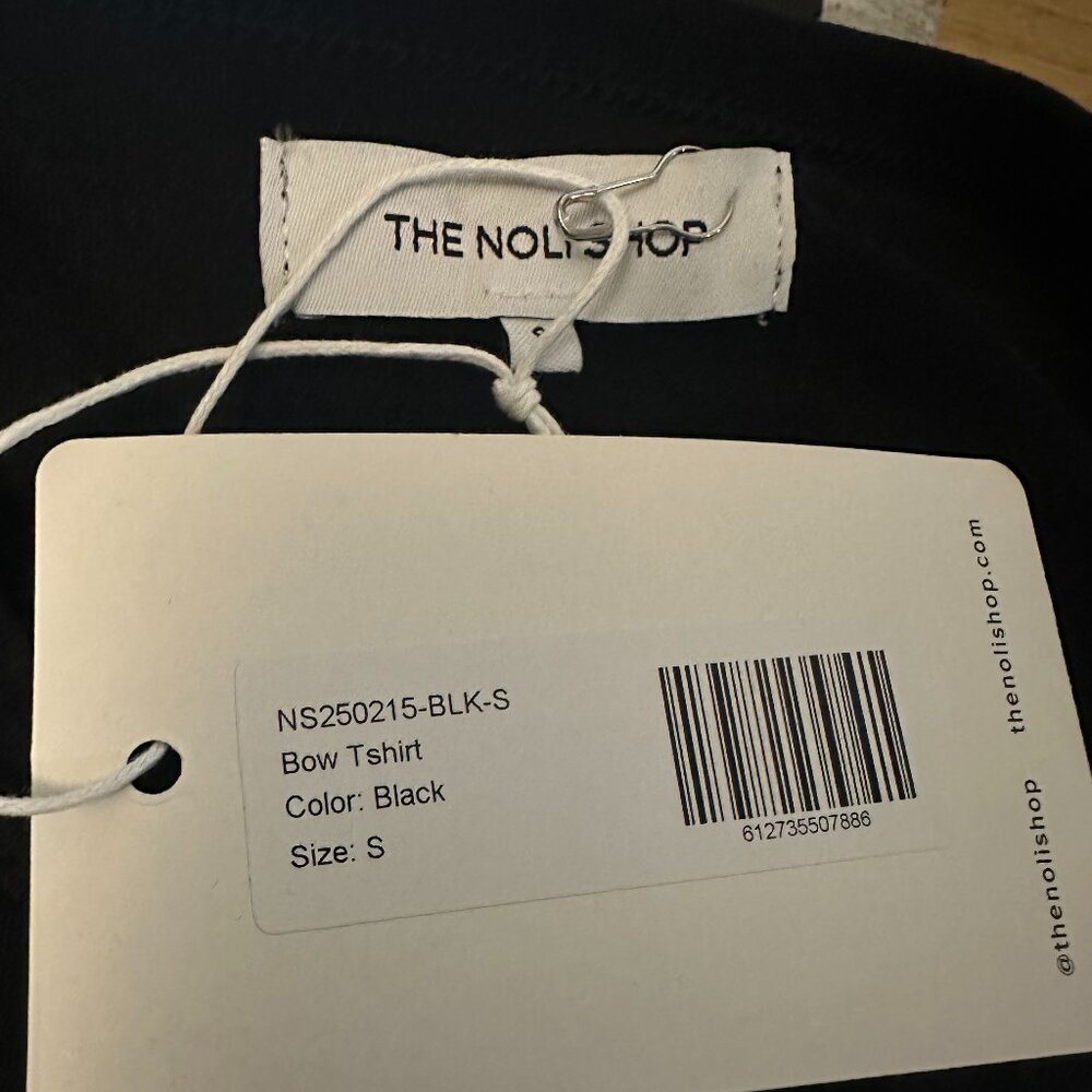 NWT Noli Shop Diana Satin Bow Shirt - Black - Picture 9 of 9